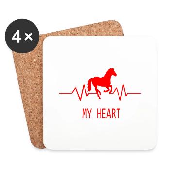 Pferd Horse - Untersetzer (4er-Set) - Weiß - Vorne
