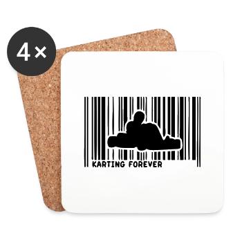 barcode karting car racing sport - Coasters (set of 4) - white - Front