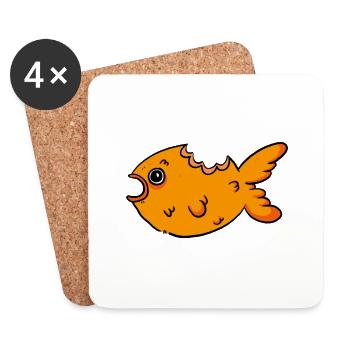 Fisch - Untersetzer (4er-Set) - Weiß - Vorne