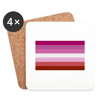 Pavillon lesbienne - Dessous de verre (lot de 4) - blanc - Devant
