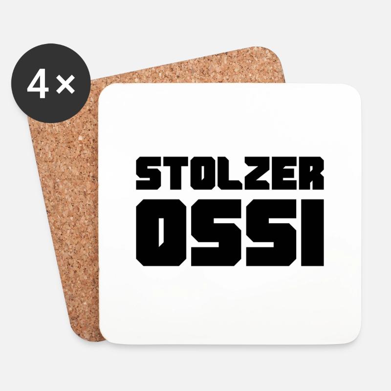Stolzer Ossi NVA Ostdeutschland Geschenk Nostalgie - Untersetzer (4er-Set) - Weiß