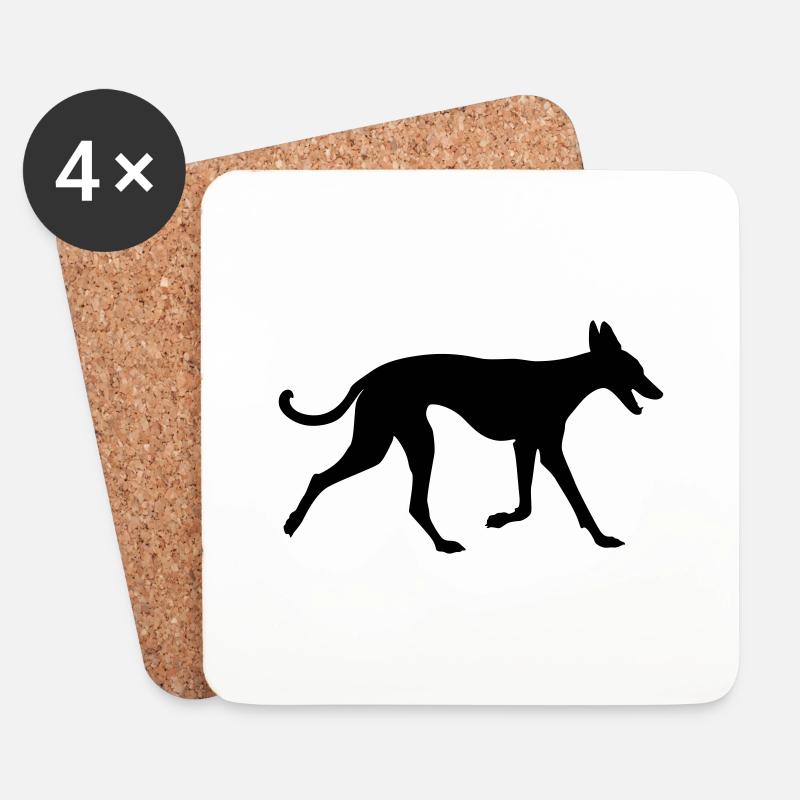 Podenco runs along - Untersetzer (4er-Set) - Weiß