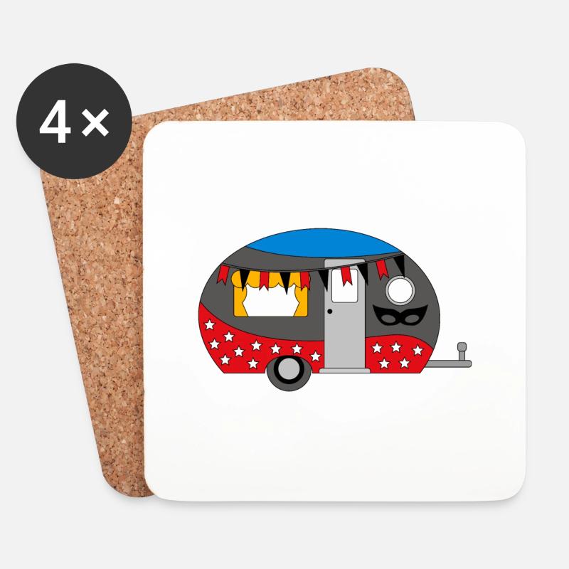 Camping - Untersetzer (4er-Set) - Weiß