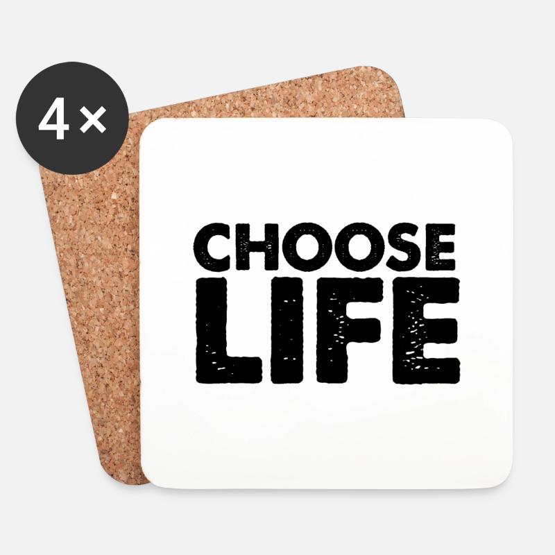 choose Life gym motivation sprüche - Untersetzer (4er-Set) - Weiß