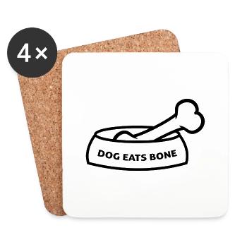Dog Eats Bone - Brand Logo - Untersetzer (4er-Set) - Weiß - Vorne