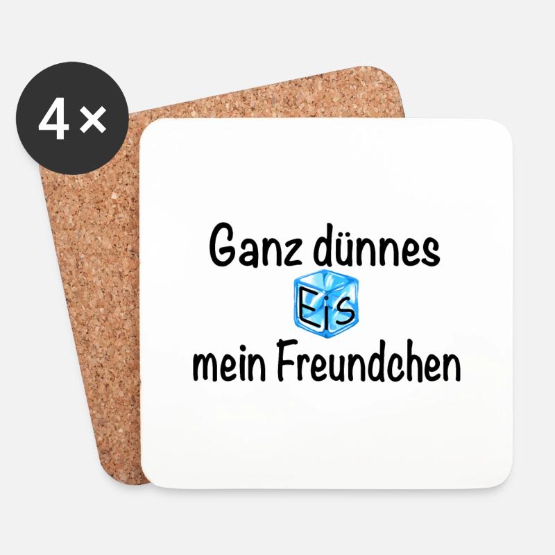 Ganz dünnes Eis mein Freundchen! (Schwarz) - Untersetzer (4er-Set) - Weiß