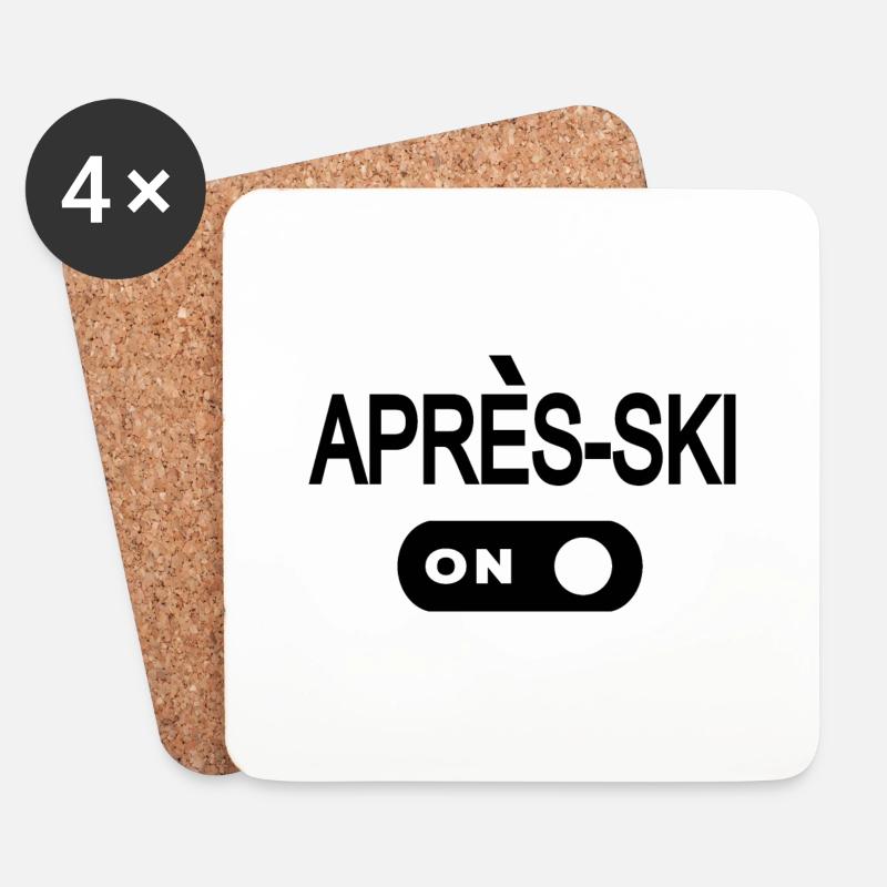 Ski Skiing Après-Ski - Untersetzer (4er-Set) - Weiß
