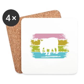 Tapir | Lustiger Schabrackentapir Liebe - Untersetzer (4er-Set) - Weiß - Vorne