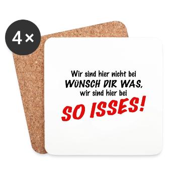 Wir sind hier nicht bei Wünsch Dir was! Vorschrift - Untersetzer (4er-Set) - Weiß - Vorne