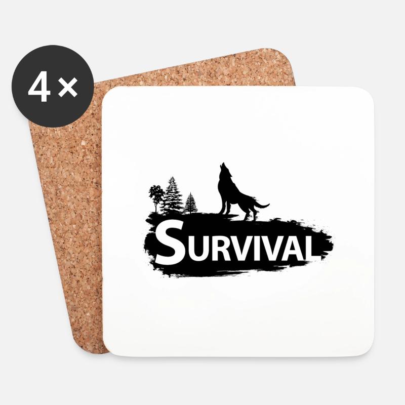 Survival - Untersetzer (4er-Set) - Weiß