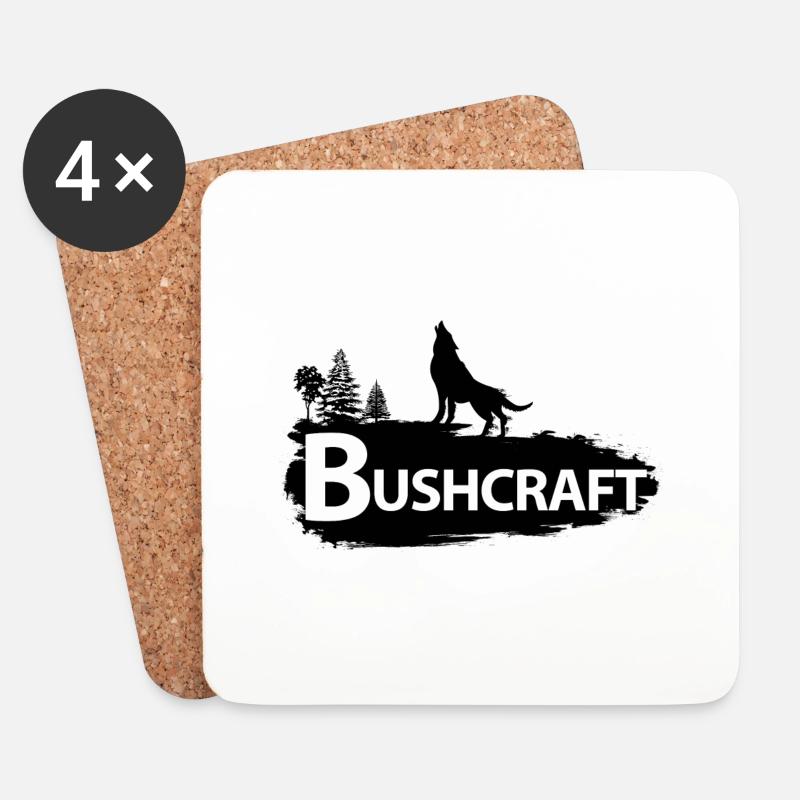 Bushcraft - Untersetzer (4er-Set) - Weiß