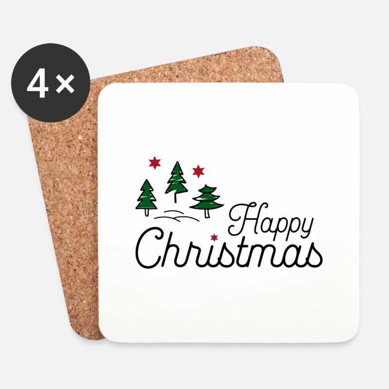 Weihnachten - Untersetzer (4er-Set) - Weiß