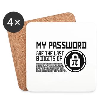 MY PASSWORD DECIMAL PLACES PI MATH GIFT - Coasters (set of 4) - white - Front