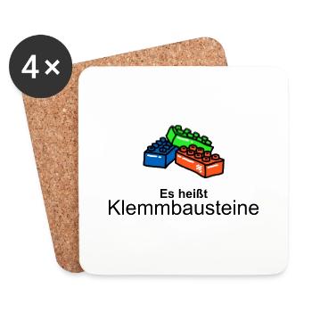 Klemmbaustein Spielzeug Steine Spielsachen Kinder - Untersetzer (4er-Set) - Weiß - Vorne