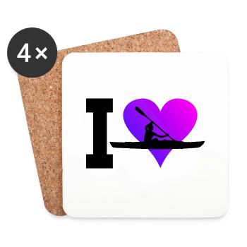 Kayak Kayaking Canoe Kayak Women Men - Coasters (set of 4) - white - Front