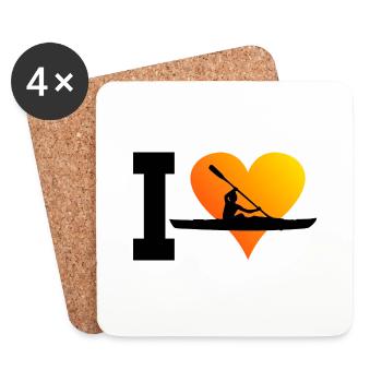 Men's Kayak Canoe Kayaking Kayak Women - Coasters (set of 4) - white - Front
