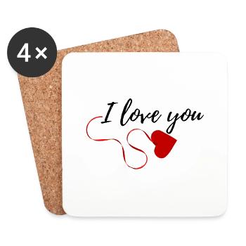 I love you - Untersetzer (4er-Set) - Weiß - Vorne