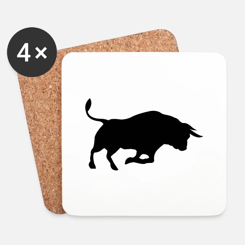 Bull - Coasters (set of 4) - white