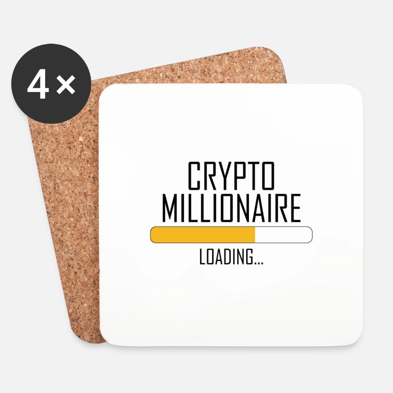 Crypto Millionnaire - Dessous de verre (lot de 4) - blanc