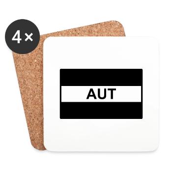 Austria /Austrian Tactical Flag - AUT - Coasters (set of 4) - white - Front