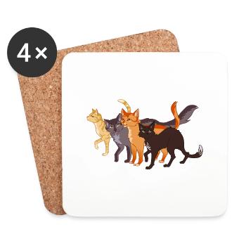 Warrior Cats Feuerstern Firestar Greystripe Katze - Untersetzer (4er-Set) - Weiß - Vorne