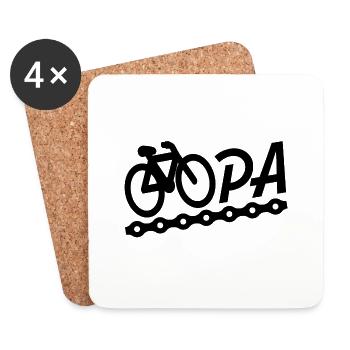 Opa Fahrrad Mountainbike Radeln bester Opa - Untersetzer (4er-Set) - Weiß - Vorne