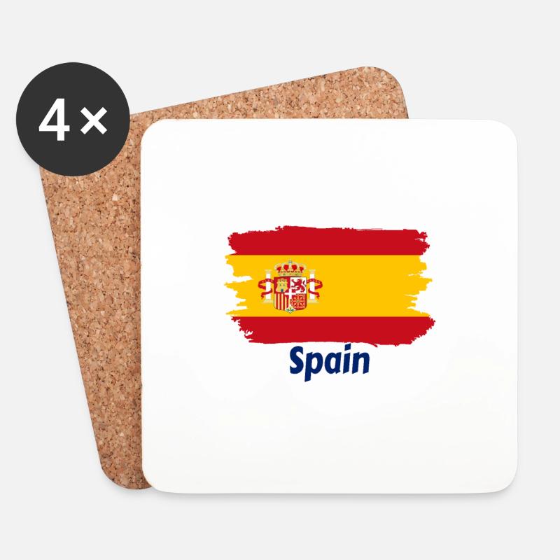 Flagge Spaniens - Untersetzer (4er-Set) - Weiß
