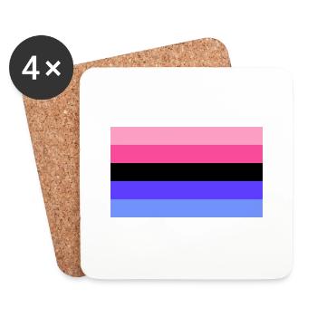 LGBTQIA Omnisexuell Flagge - Untersetzer (4er-Set) - Weiß - Vorne
