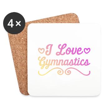 Ich liebe Gymnastik - Untersetzer (4er-Set) - Weiß - Vorne