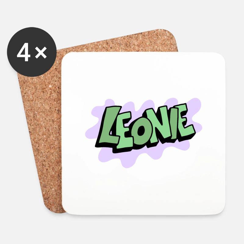 Grafitti Name Leonie - Untersetzer (4er-Set) - Weiß