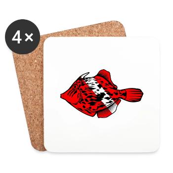 Feilenfisch von Scuba.Style - Untersetzer (4er-Set) - Weiß - Vorne
