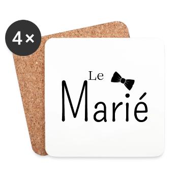Le marié - Dessous de verre (lot de 4) - blanc - Devant