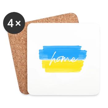 Patriotic illustration "HOME" - Coasters (set of 4) - white - Front
