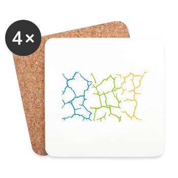 Floor Cracks Pattern Colorful - Coasters (set of 4) - white - Front