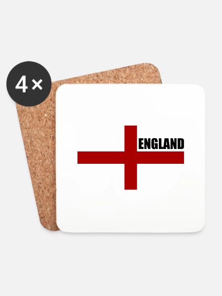 England - Coasters (set of 4) - white