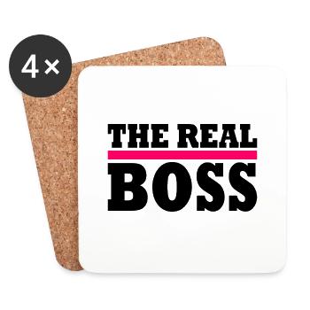 The real boss - Untersetzer (4er-Set) - Weiß - Vorne