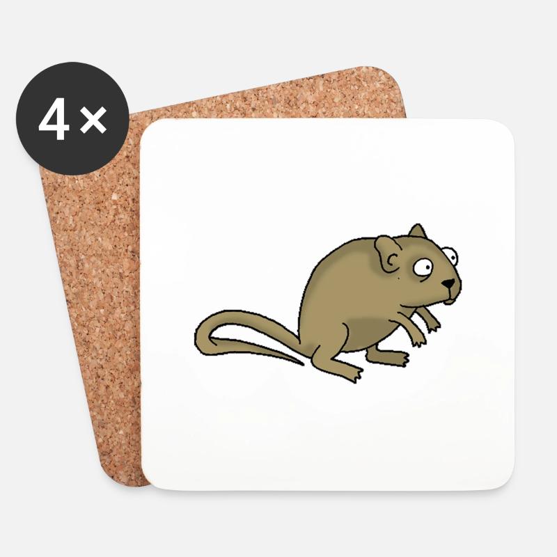 Maus - Untersetzer (4er-Set) - Weiß