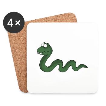 Snake - Coasters (set of 4) - white - Front