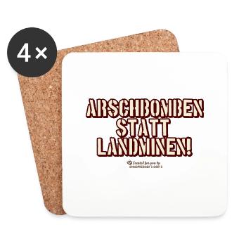 arschbomben statt landminen - Untersetzer (4er-Set) - Weiß - Vorne