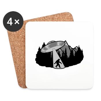 Bigfoot Kidnapping UFO Mystery - Coasters (set of 4) - white - Front