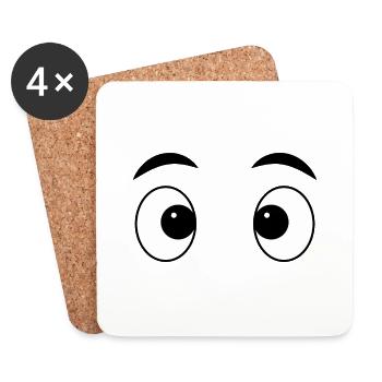 Des yeux rigolos - Dessous de verre (lot de 4) - blanc - Devant