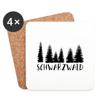 Schwarzwald | Gebirge | Wandern | Urlaub - Untersetzer (4er-Set) - Weiß - Vorne