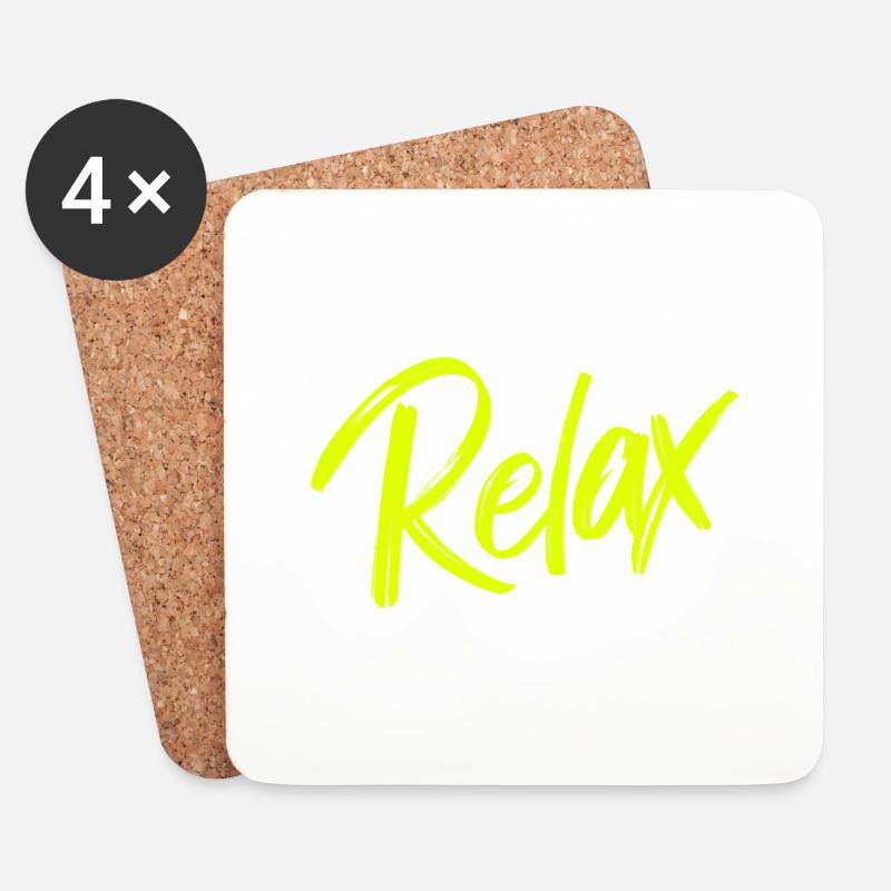 relax gelb neon - Untersetzer (4er-Set) - Weiß