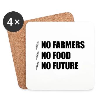 Farmer Demo Bauer No Farmers No Food No Future - Dessous de verre (lot de 4) - blanc - Devant