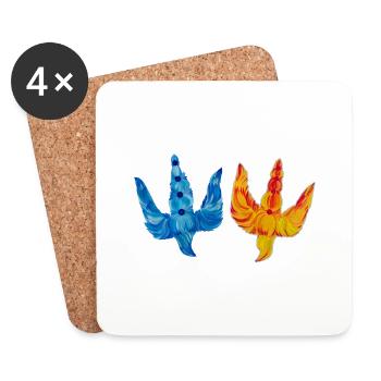Trident - coat of arms of Ukraine - Coasters (set of 4) - white - Front