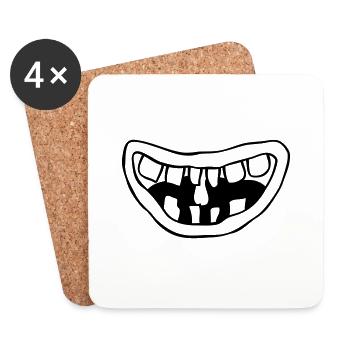 Concevoir une bouche de monstre rieur - Dessous de verre (lot de 4) - blanc - Devant