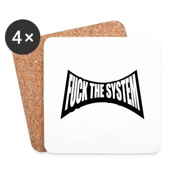 Fuck le système punk - Dessous de verre (lot de 4) - blanc - Devant