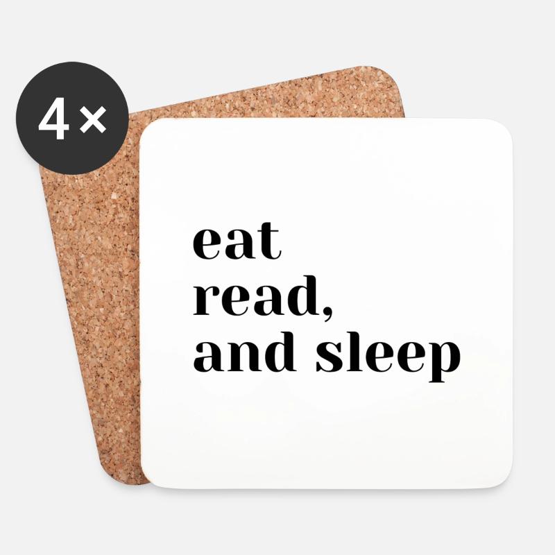 Eat, read and sleep - Untersetzer (4er-Set) - Weiß