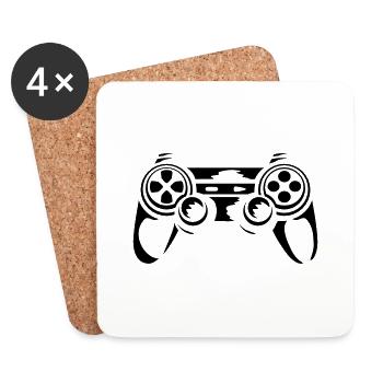 Contrôleur Retro Console Gamer - Dessous de verre (lot de 4) - blanc - Devant