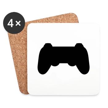 Silhouette Konsole Retro Controller - Untersetzer (4er-Set) - Weiß - Vorne